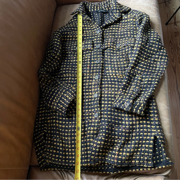 The Kooples wool blend black texture shacket overshirt rhinestone buttons tweed - Picture 7 of 8